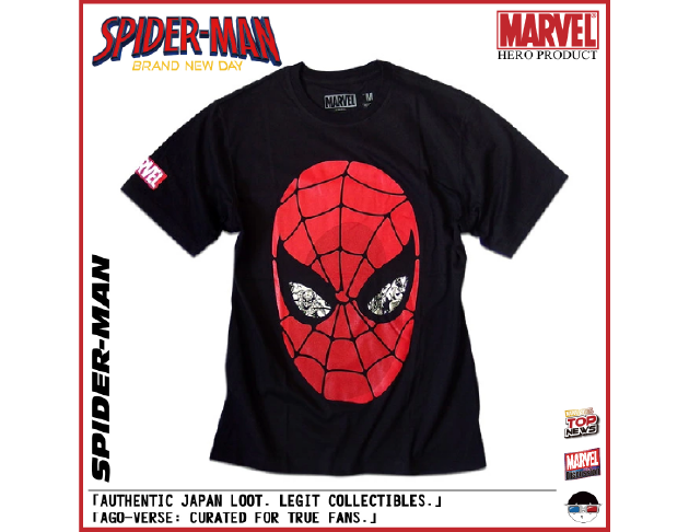 【阿哥次元】日本正版 MARVEL 漫威 蜘蛛人 Spider-Man 大頭印花 黑色 短T